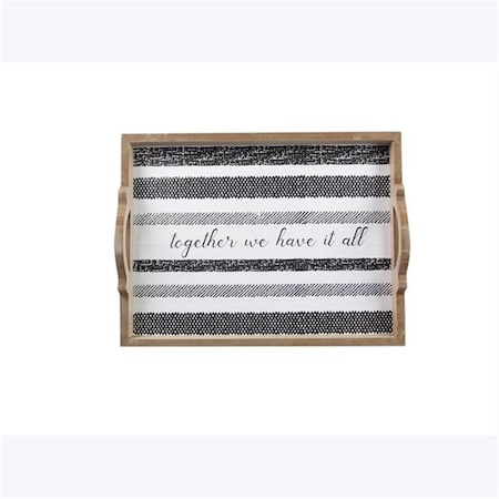 Desorden Wood Together Serving Tray, Black & White DE4267729